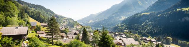 a little bit upper in the village of Champéry with a nice view.