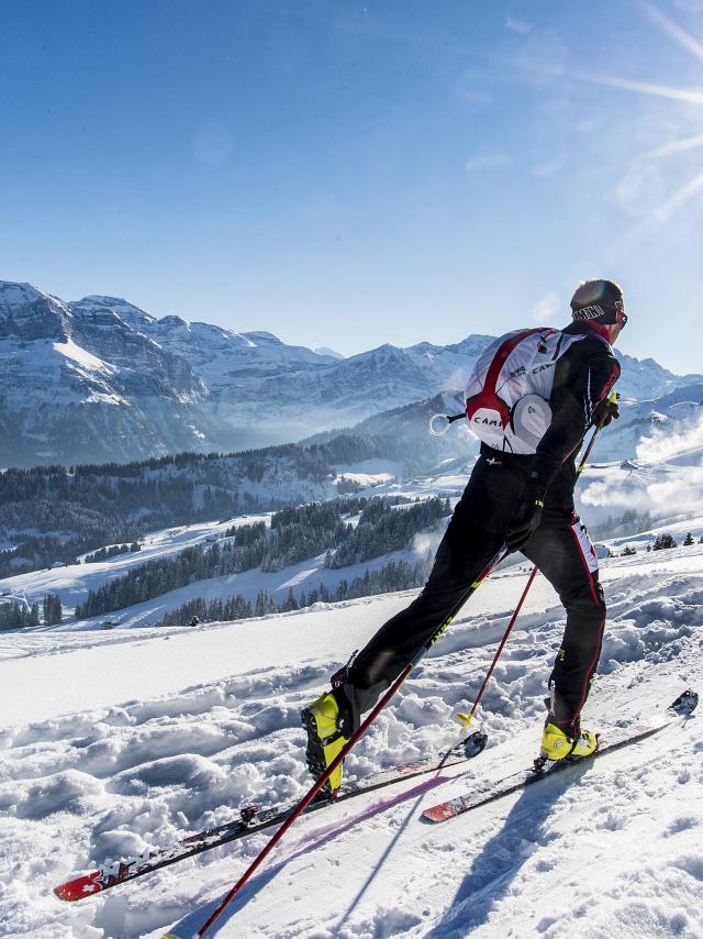 Morgins, le 18.01.2017. Trois itinéraires de Randonnée à Skis ont été balisés et amménagés sur le domaine skiable de Morgins  (Images13.ch / Christian HOFMANN)