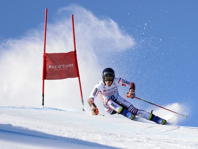 SAINT JEAN D'AULPS, FRANCE - MARCH 28: Victor Muffat-jeandet of France takes 1st place during the men's giant slalom at the French Championships on March 28, 2021, Saint Jean d'Aulps, France (Photo by Alexis Boichard/Agence Zoom)